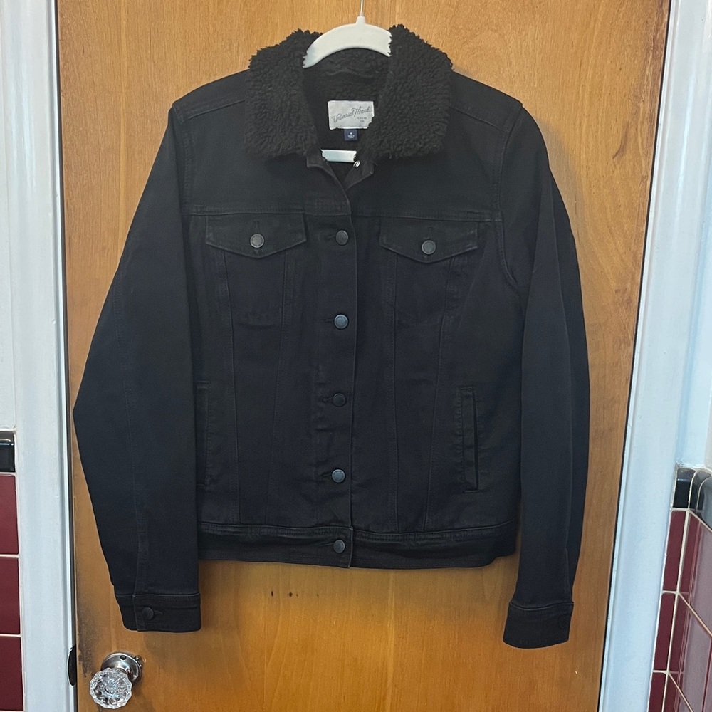 Universal Thread Black Denim Sherpa Lined Jacket NWOT